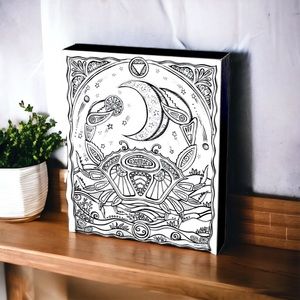 Cancer Wooden Color Book Box Sign by Primitives By Kathy